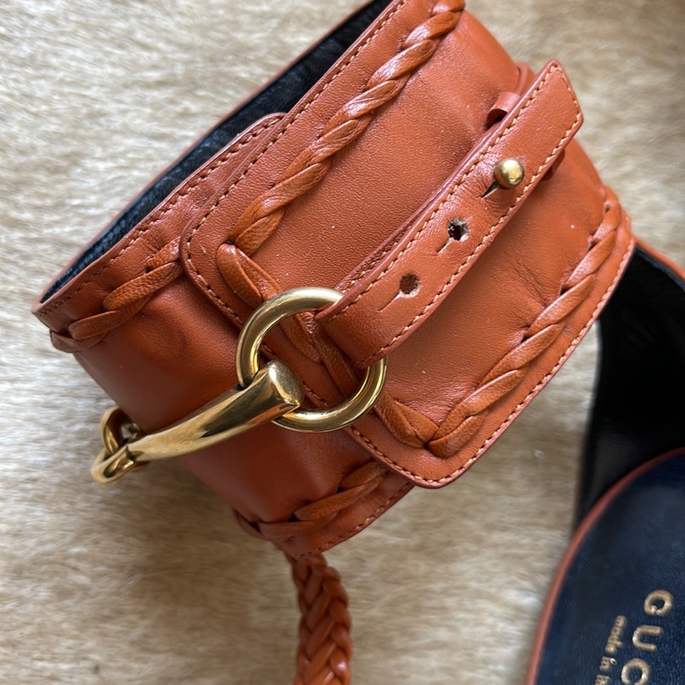 Gucci Malaga Kid Lifford Bitt Orange Size 36.5 - Picture 11 of 16